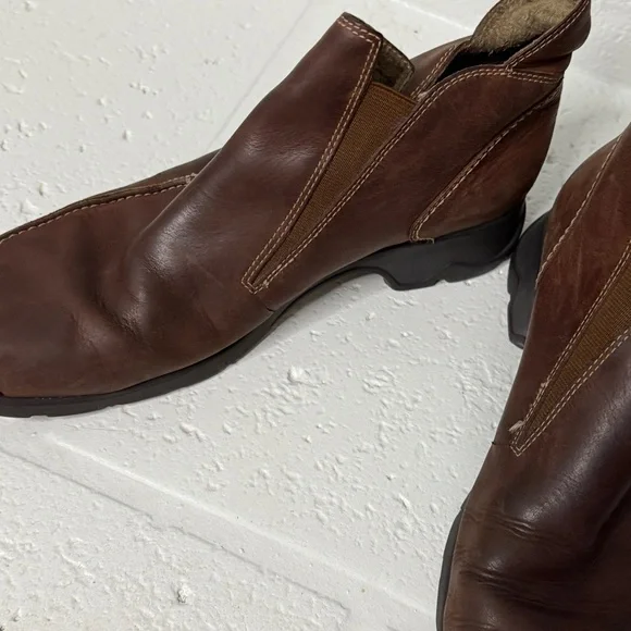 Timberland Brown Leather Ankle Boots Women’s Size 9 Smart Comfort Slip-On - Picture 16 of 16